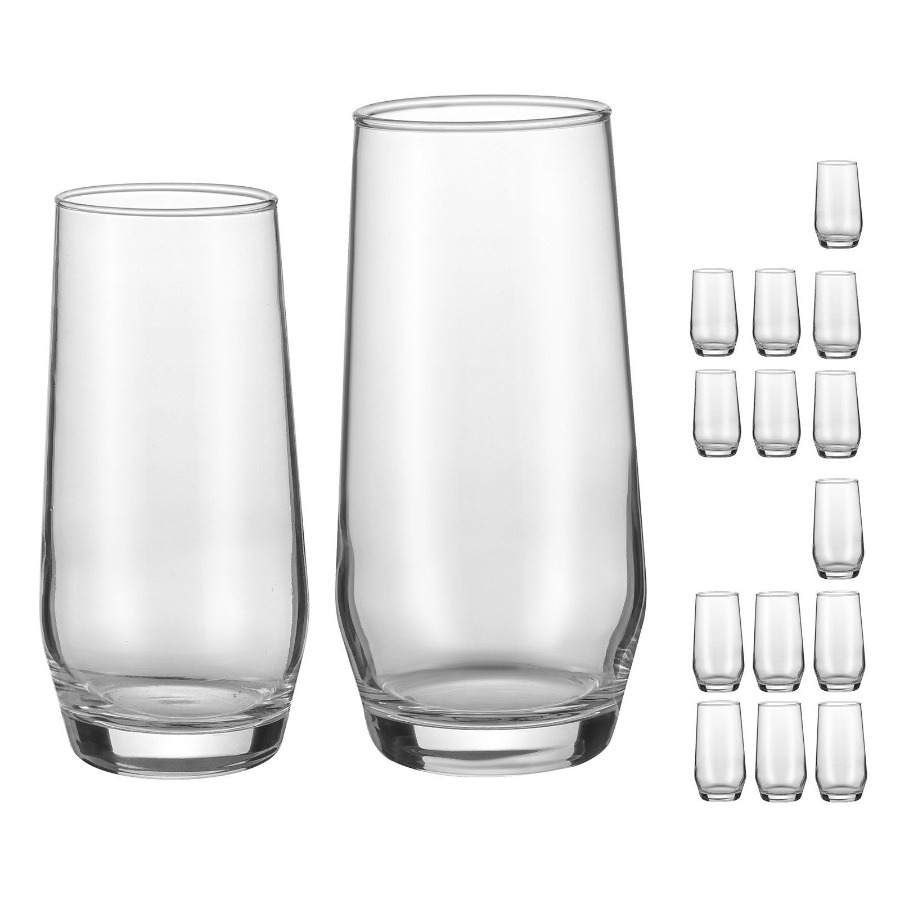 Highball Glass Set - Drinking Glasses Set, 16-Piece Crystal Glass