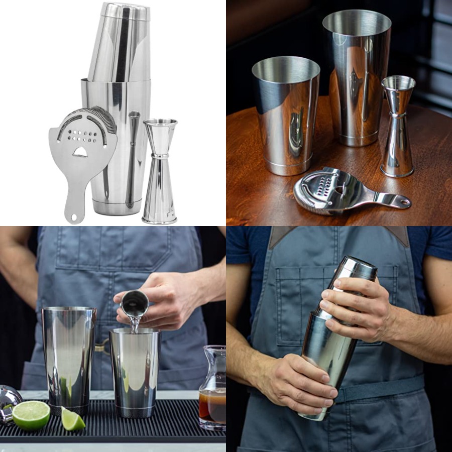 Boston Shaker Set - Professional Cocktail Shaker Set Bartending Kit: