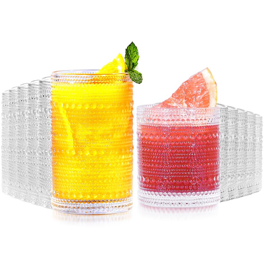 Old Fashioned Glass - Vintage Hobnail Drinking Glasses Set of