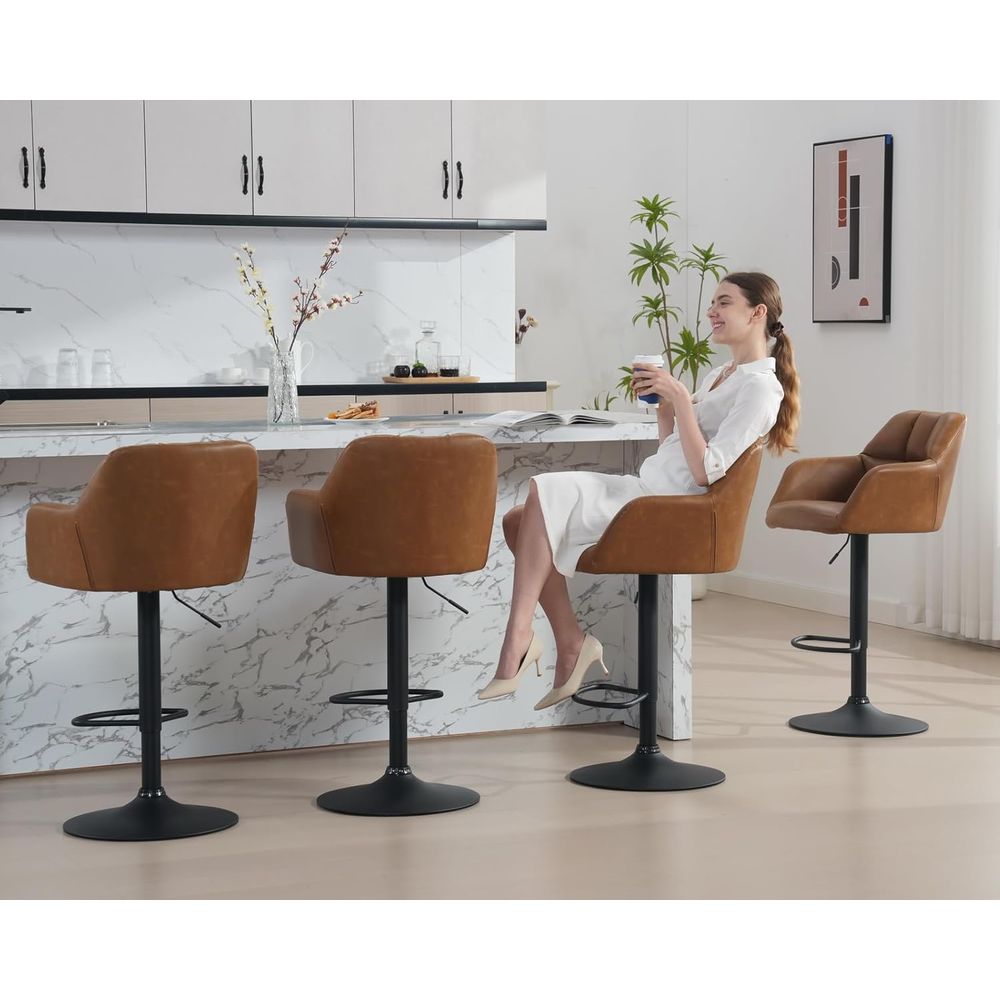 Home Bar And Counter - Set of 4 Adjustable Swivel Bar