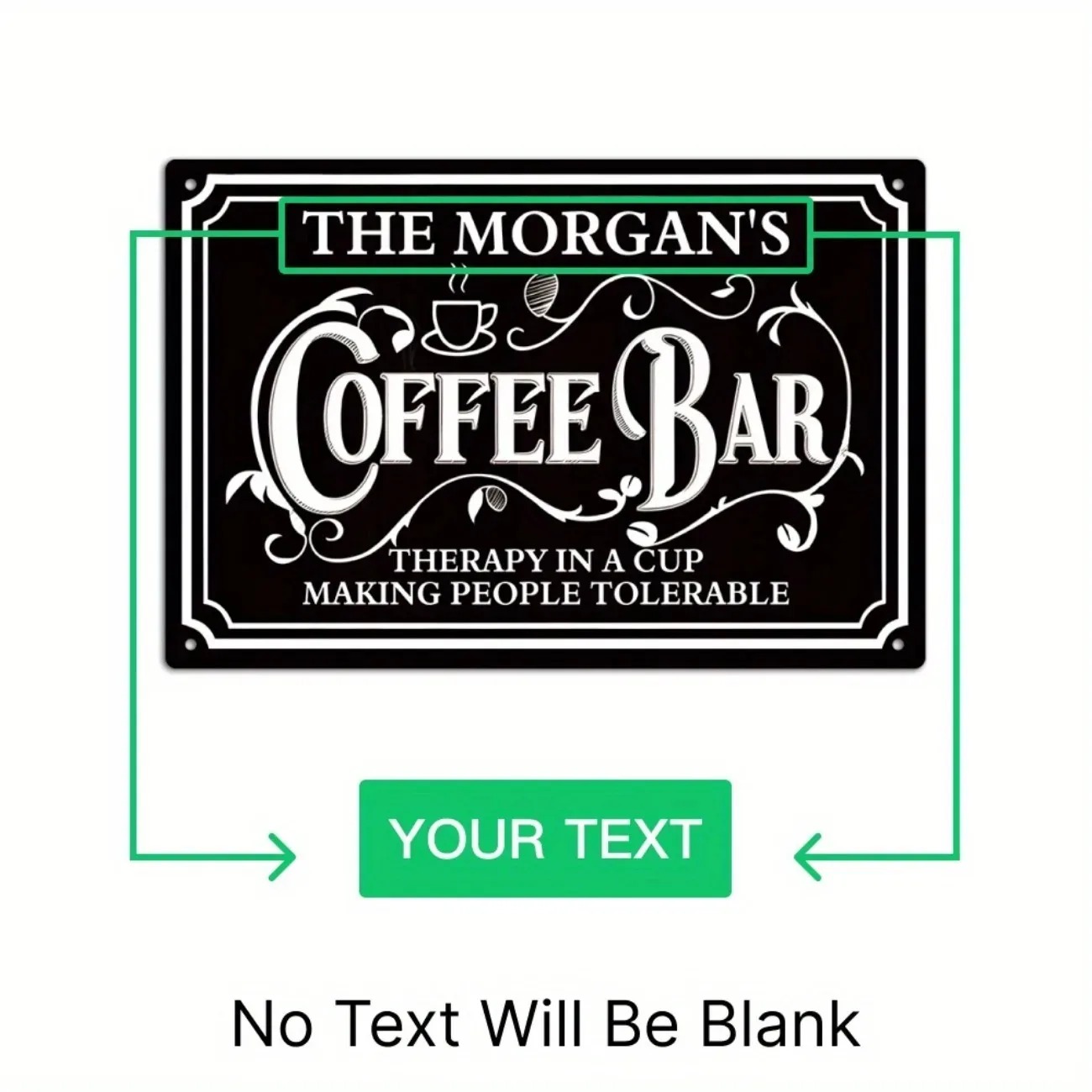 1PC Custom Text The Morgan's C - Home Bar And Coffee recension och pris