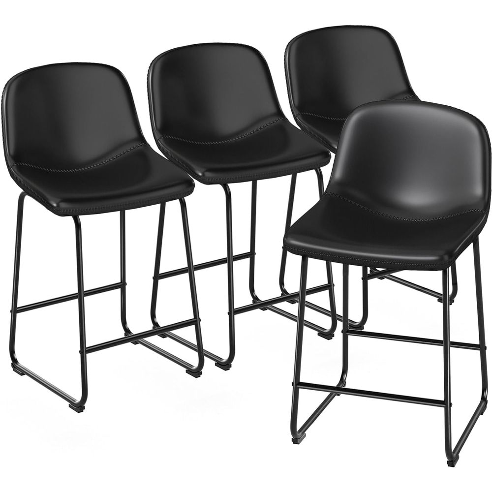 4-Piece Leather Dining Chairs  - Home Bar And Counter recension och pris