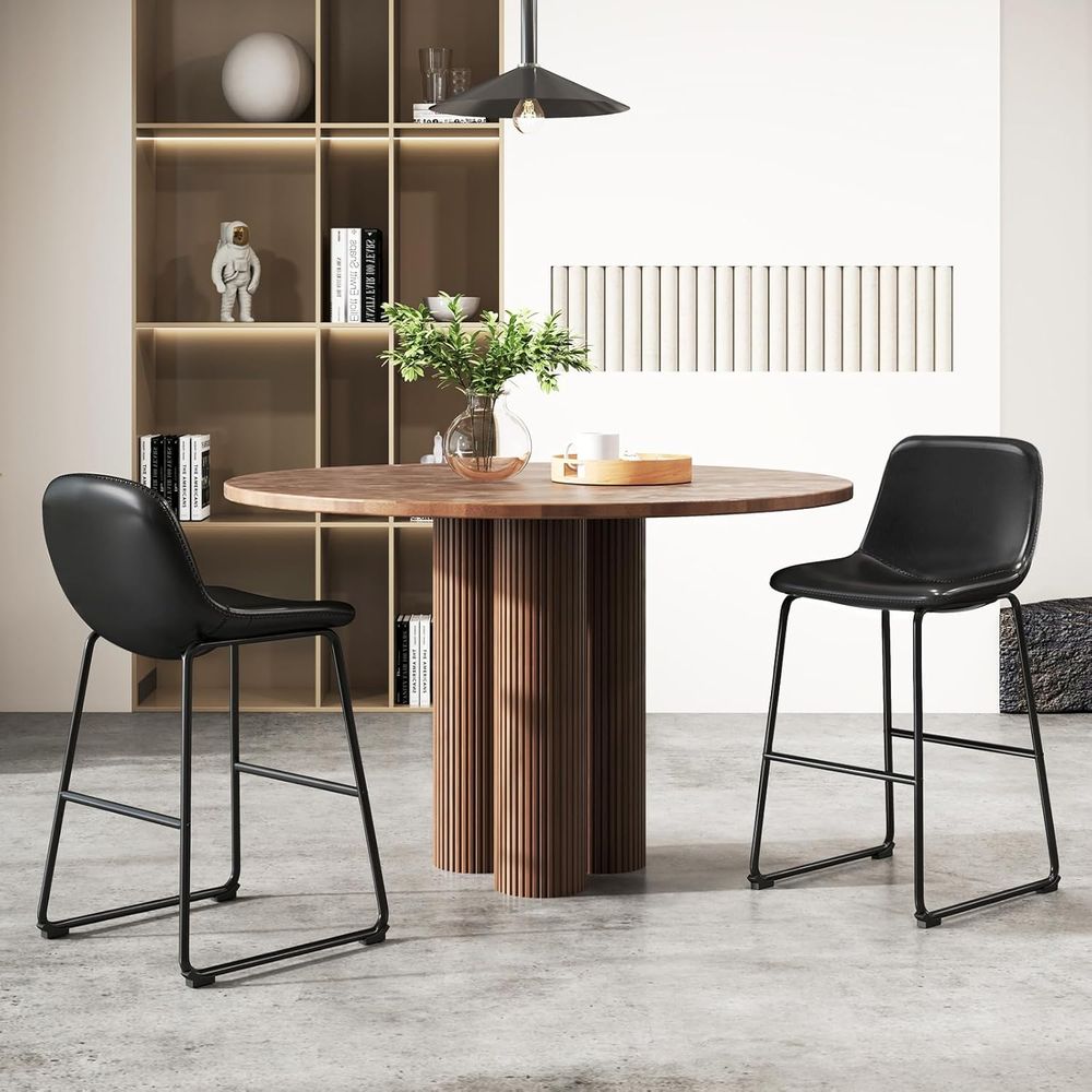4-Piece Leather Dining Chairs  - Home Bar And Counter recension och pris