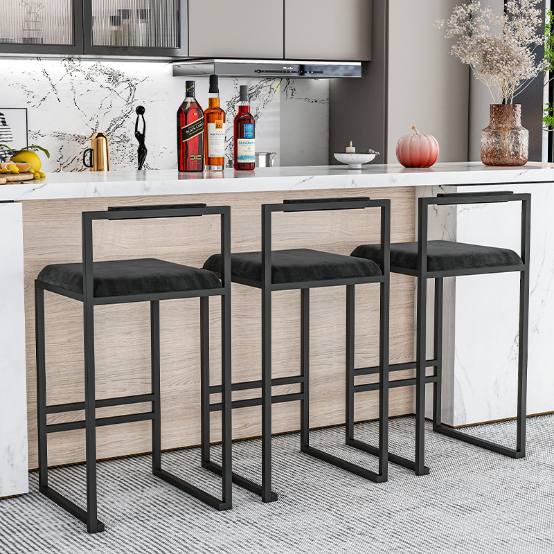 Nordic Velvet Black Bar Chairs - Home Bar Lounge recension och pris