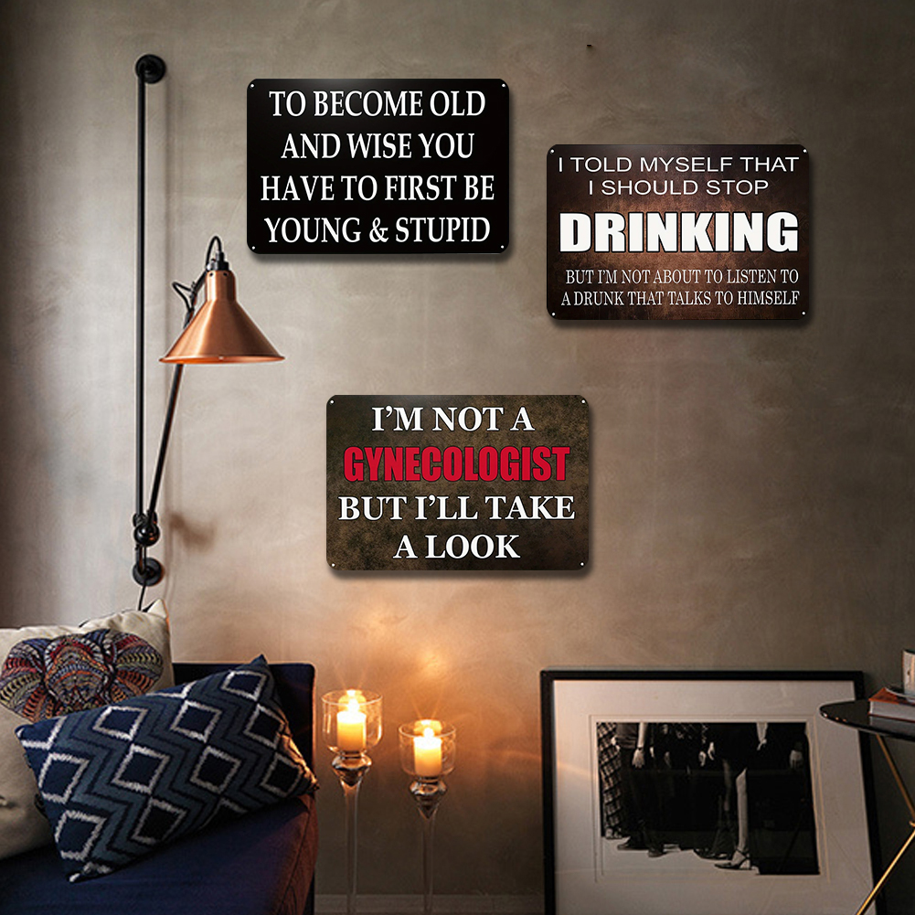 Stylish Iron Drawing Metal Sig - Home Bar And Coffee recension och pris