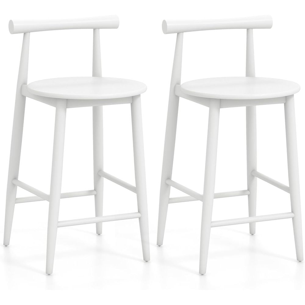 Set of 2 White Wooden Bar Chai - Home Bar And Counter recension och pris