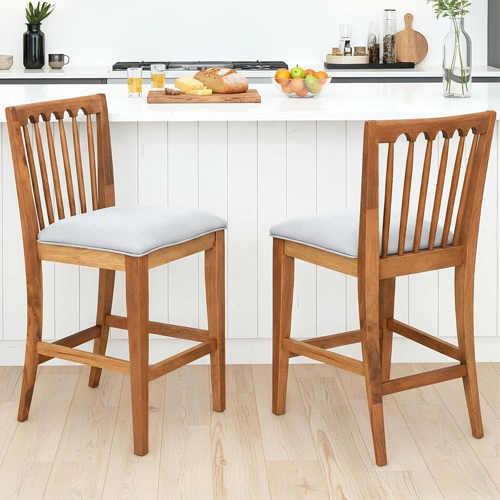 Set of 2 Chenille Upholstered  - Home Bar And Counter recension och pris