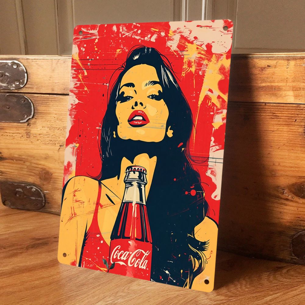 1PC 2D flat vintage Coca Cola  - Home Bar And Coffee recension och pris