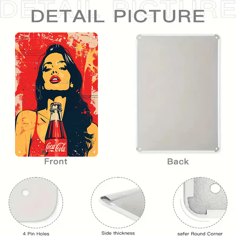 1PC 2D flat vintage Coca Cola  - Home Bar And Coffee recension och pris