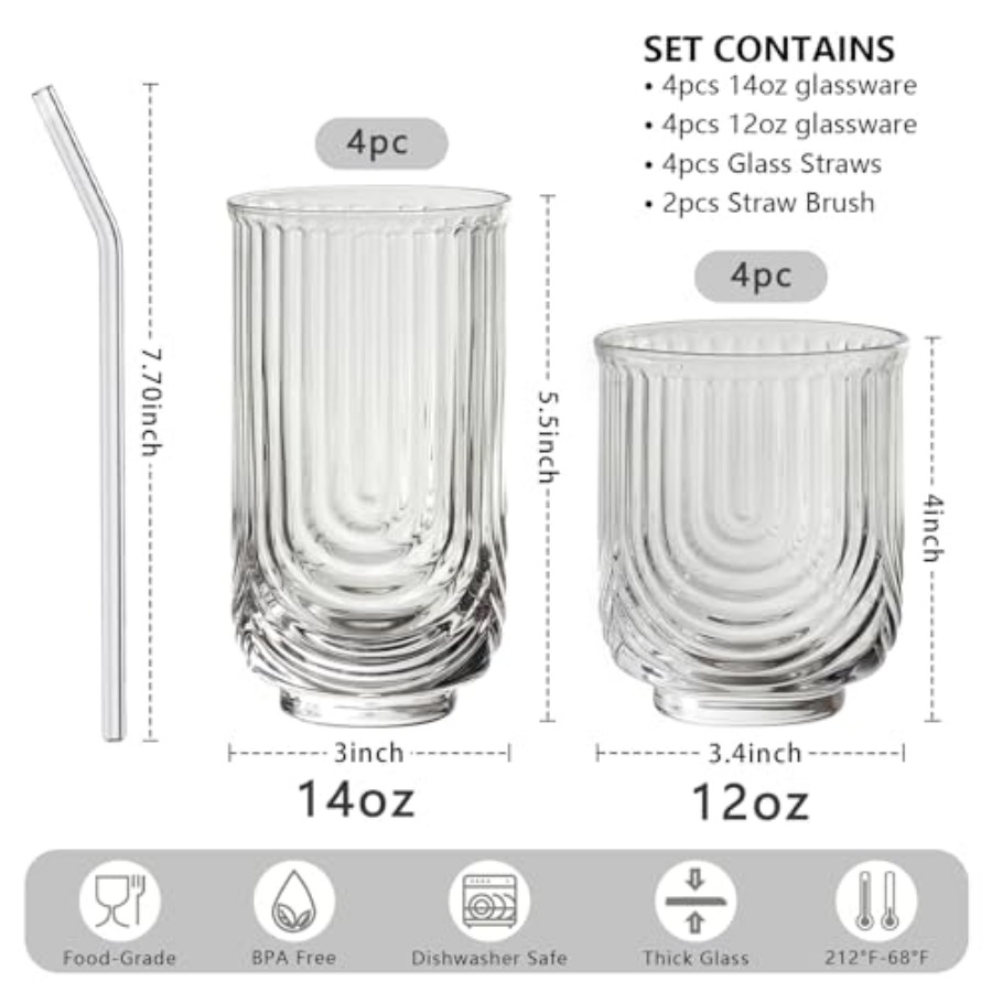 Water Drinking Glasses Set of  - Highball Glass Set recension och pris