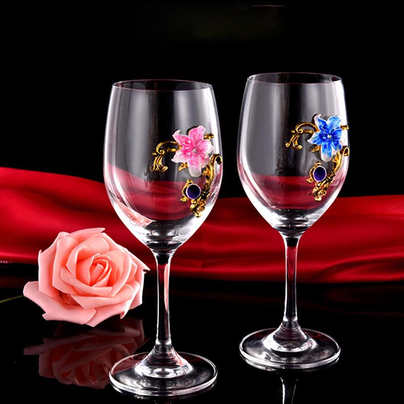 Elegant Enamel Red Wine Glasse - Highball Glass Set recension och pris