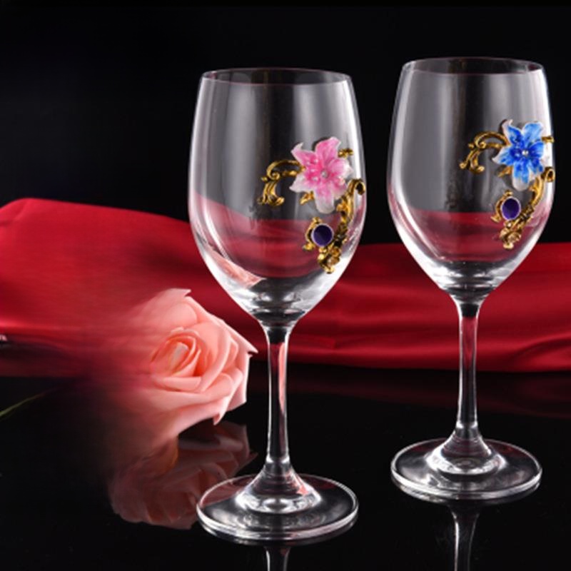 Elegant Enamel Red Wine Glasse - Highball Glass Set recension och pris