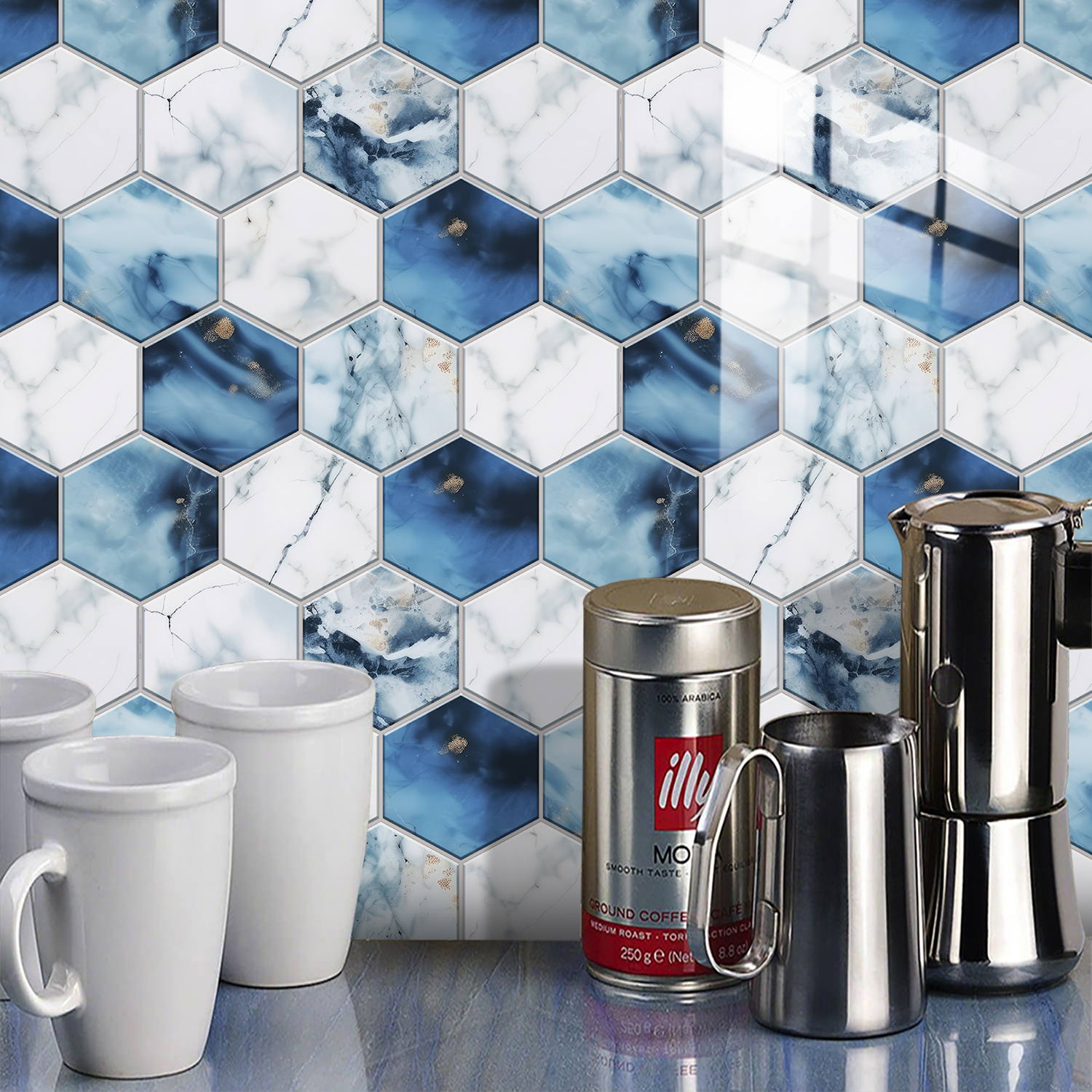 5 Styles Flat Hexagon Marble E - Home Bar Sink recension och pris
