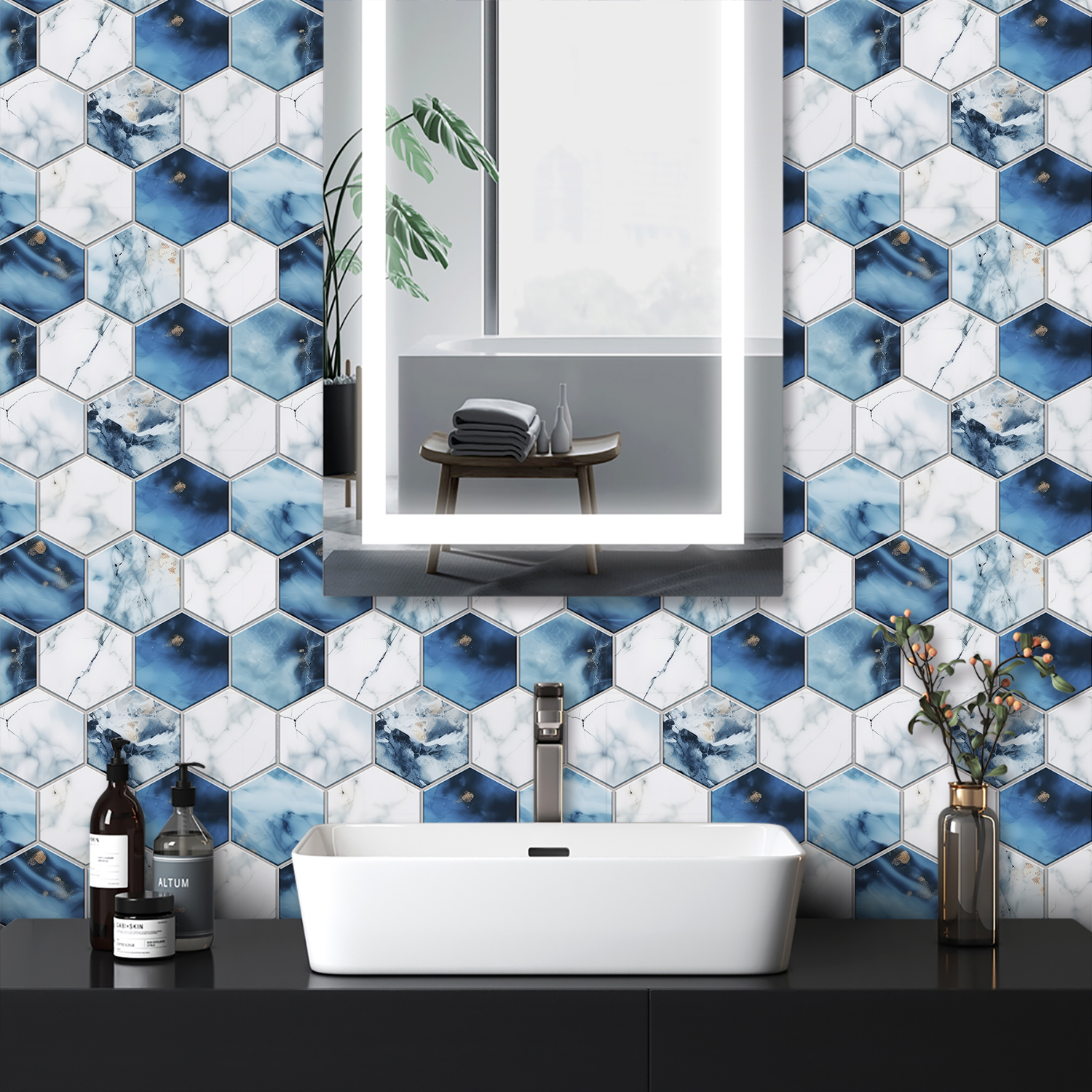 5 Styles Flat Hexagon Marble E - Home Bar Sink recension och pris