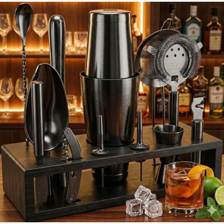 13-Piece Gunmetal Black Stainl - Boston Shaker Set recension och pris