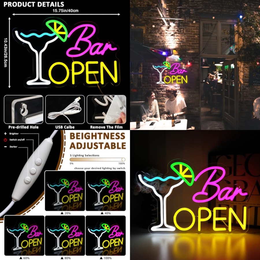 Sign for Business, Neon Open S - Home Bar And Coffee recension och pris