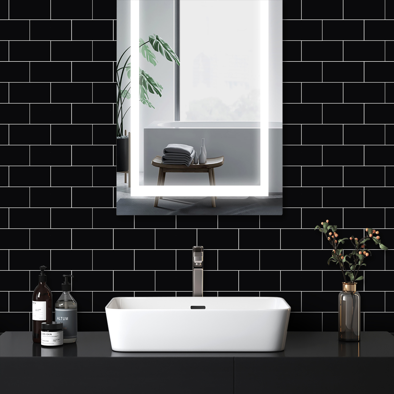 10pcs Black Embossed Marble Br - Home Bar Sink recension och pris