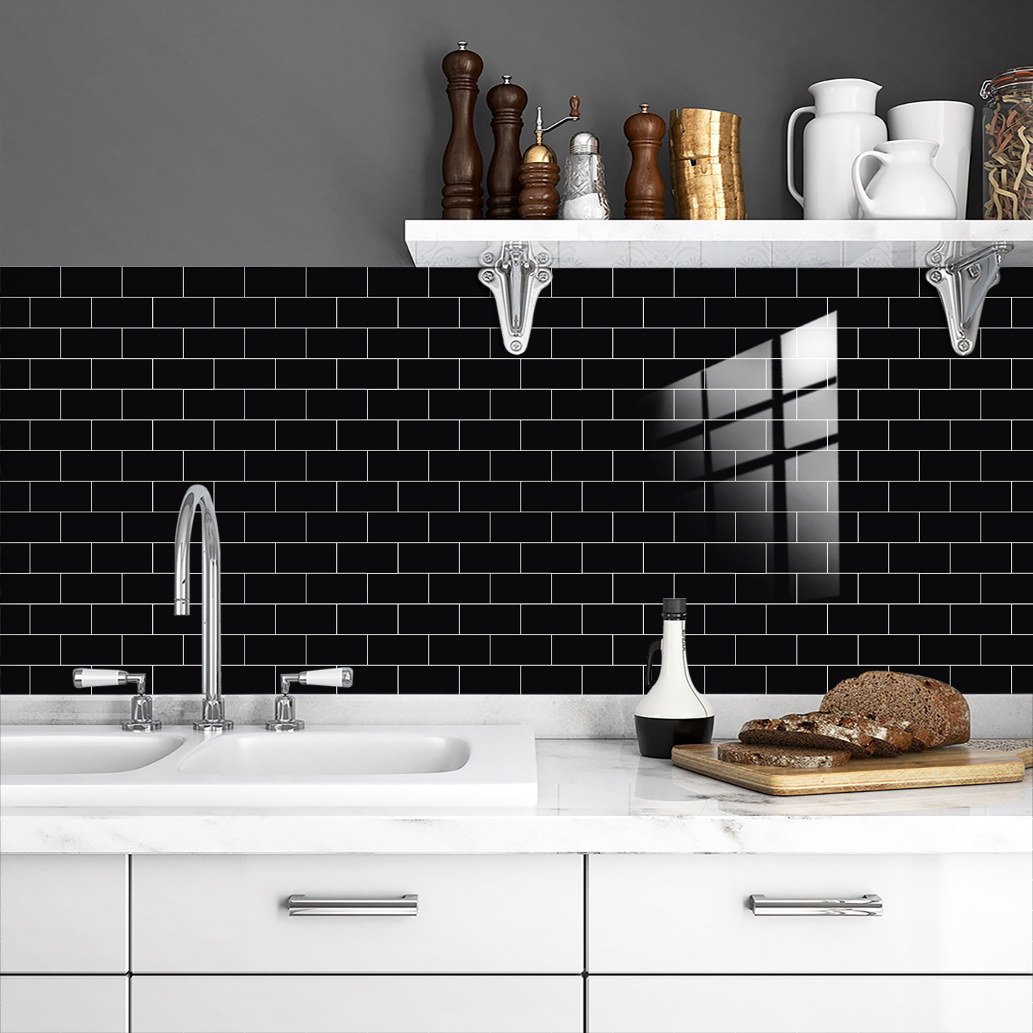 10pcs Black Embossed Marble Br - Home Bar Sink recension och pris
