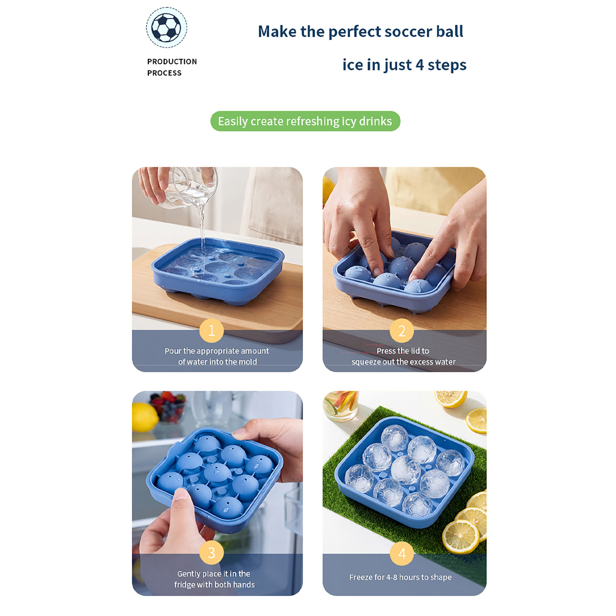 1Pcs Football-Themed Silicone  - Ice Mold Sphere recension och pris