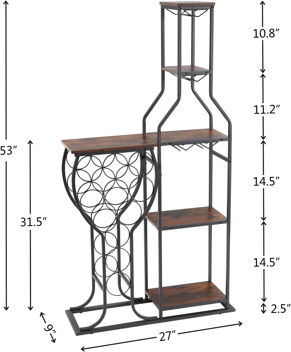 5-Tier Wine Rack Freestanding  - Home Bar And Cabinet recension och pris