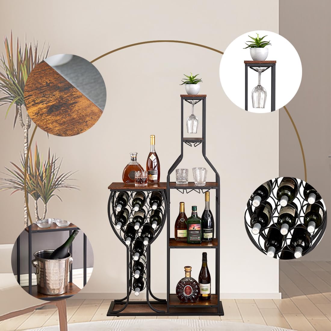 5-Tier Wine Rack Freestanding  - Home Bar And Cabinet recension och pris