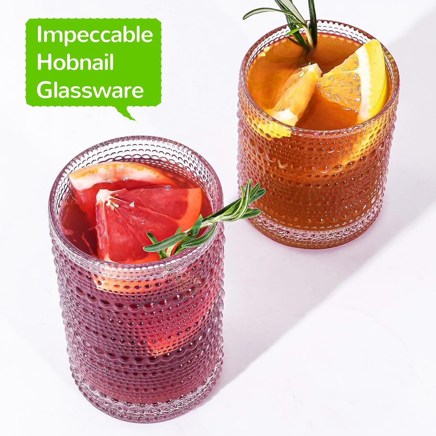 Vintage Hobnail Drinking Glass - Old Fashioned Glass recension och pris