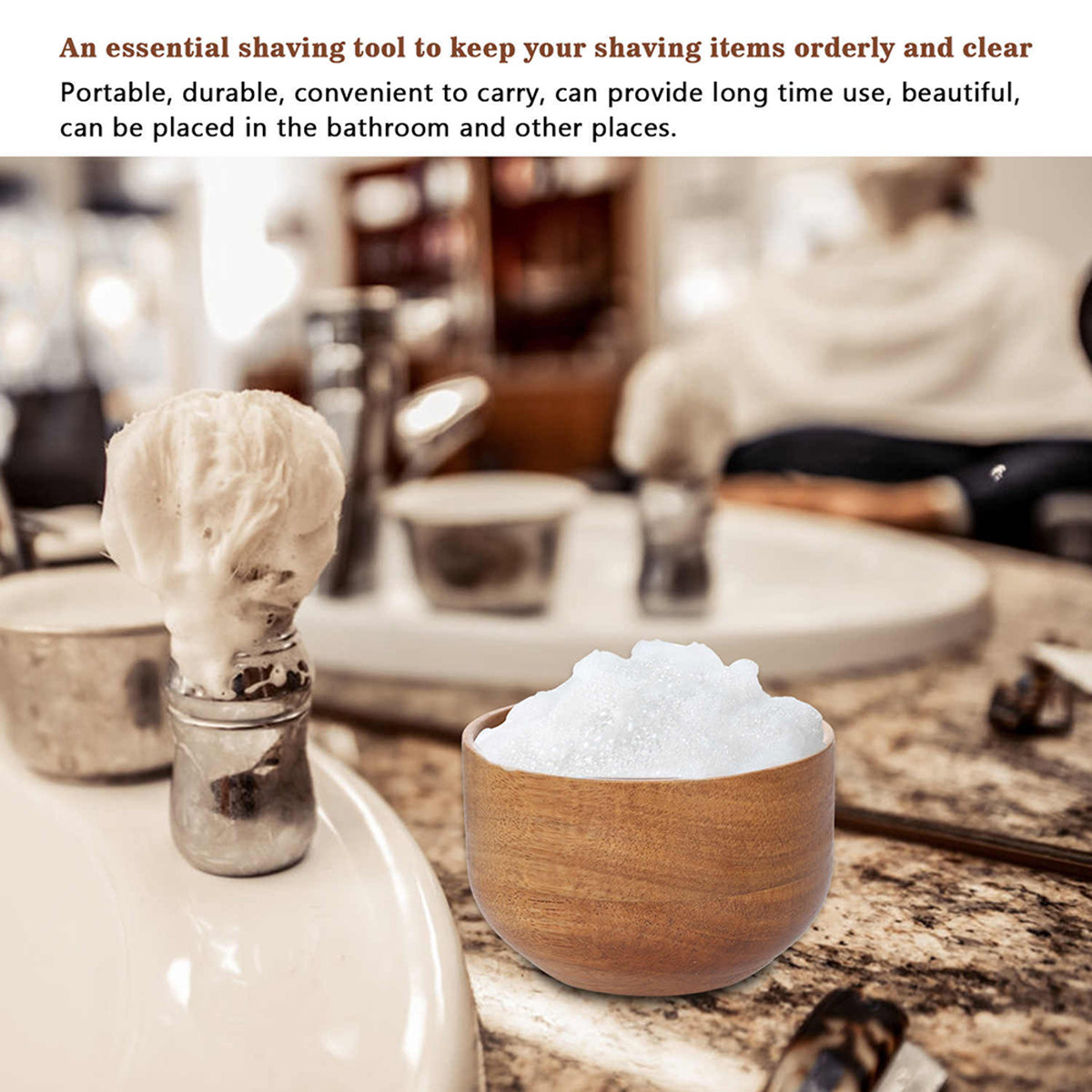 Wooden Men Shaving Bowl Light  - Home Barber recension och pris
