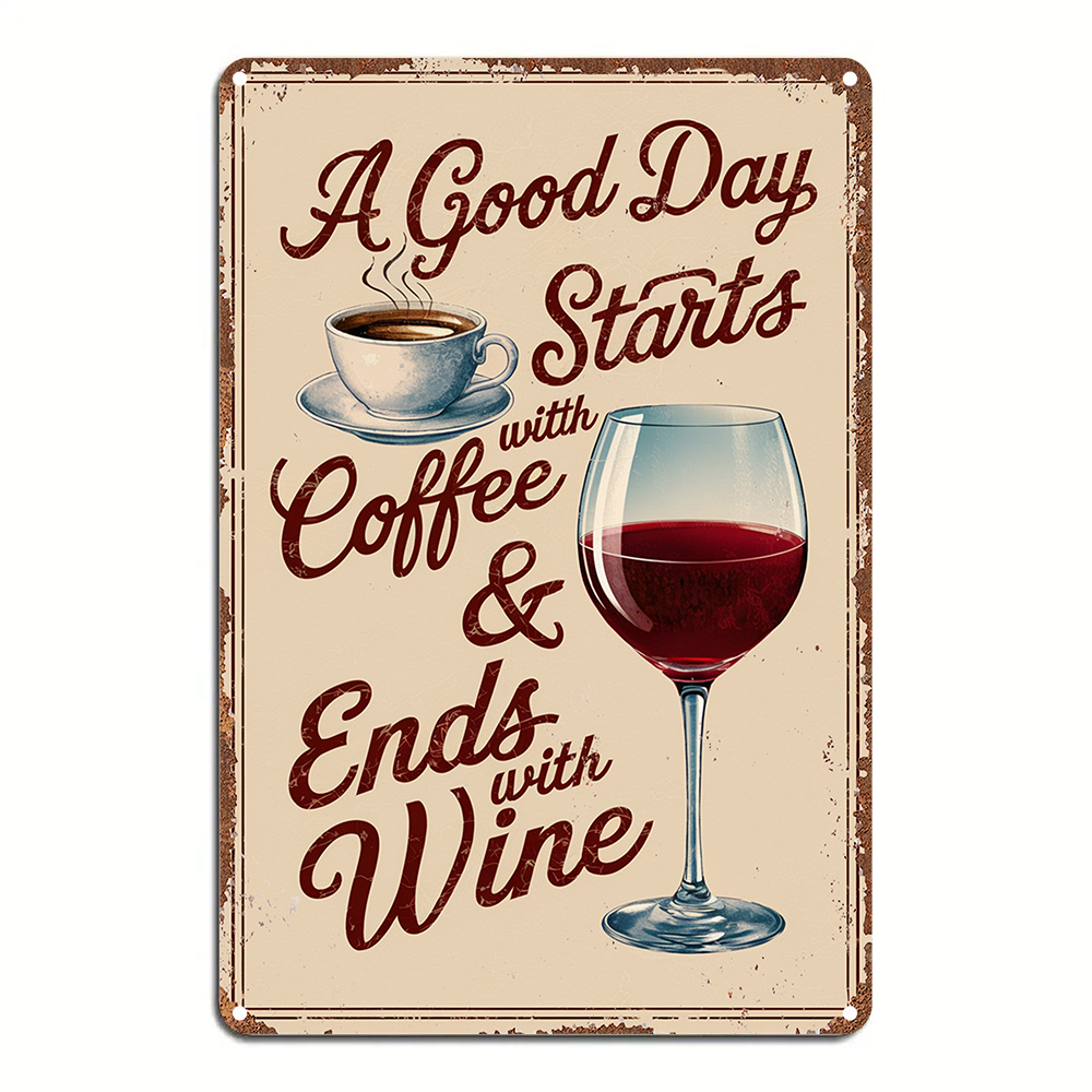 Vintage Iron Wall Sign A Good  - Home Bar And Coffee recension och pris
