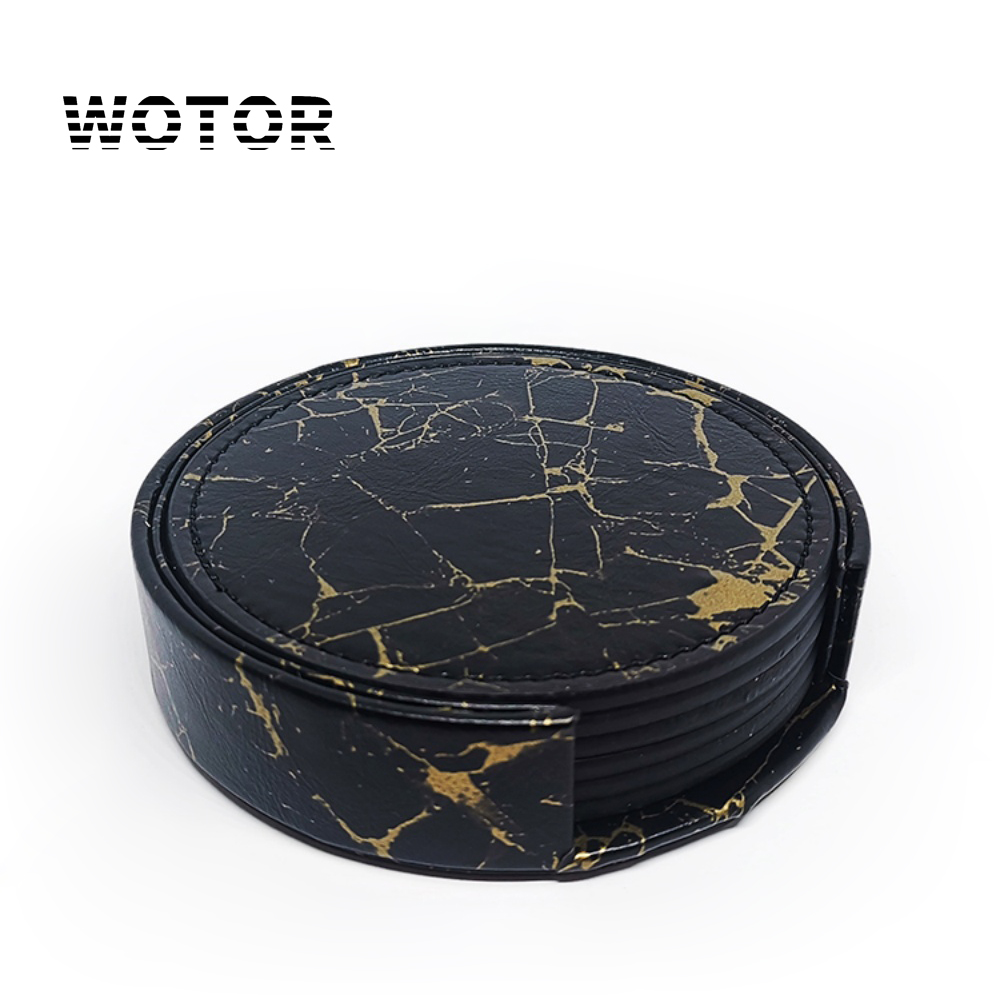 WOTOR 6PCS Stone Grain Leather - Home Bar And Counter recension och pris