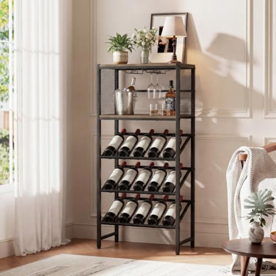 Corner Wine Rack with Glass Ho - Home Bar And Cabinet recension och pris