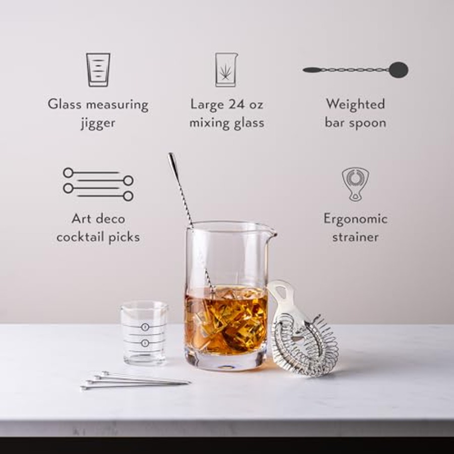 Cocktail Mixing Glass, Old Fas - Home Bar Set recension och pris
