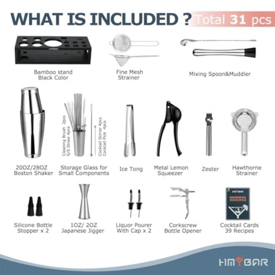 ® Bartender Kit with Bamboo St - Boston Shaker Set recension och pris